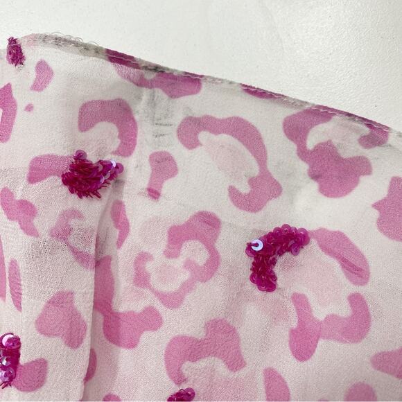 ROCOCO SAND Rainbow Leopard Sequin Button Down Sleeveless Maxi Dress - Picture 9 of 10